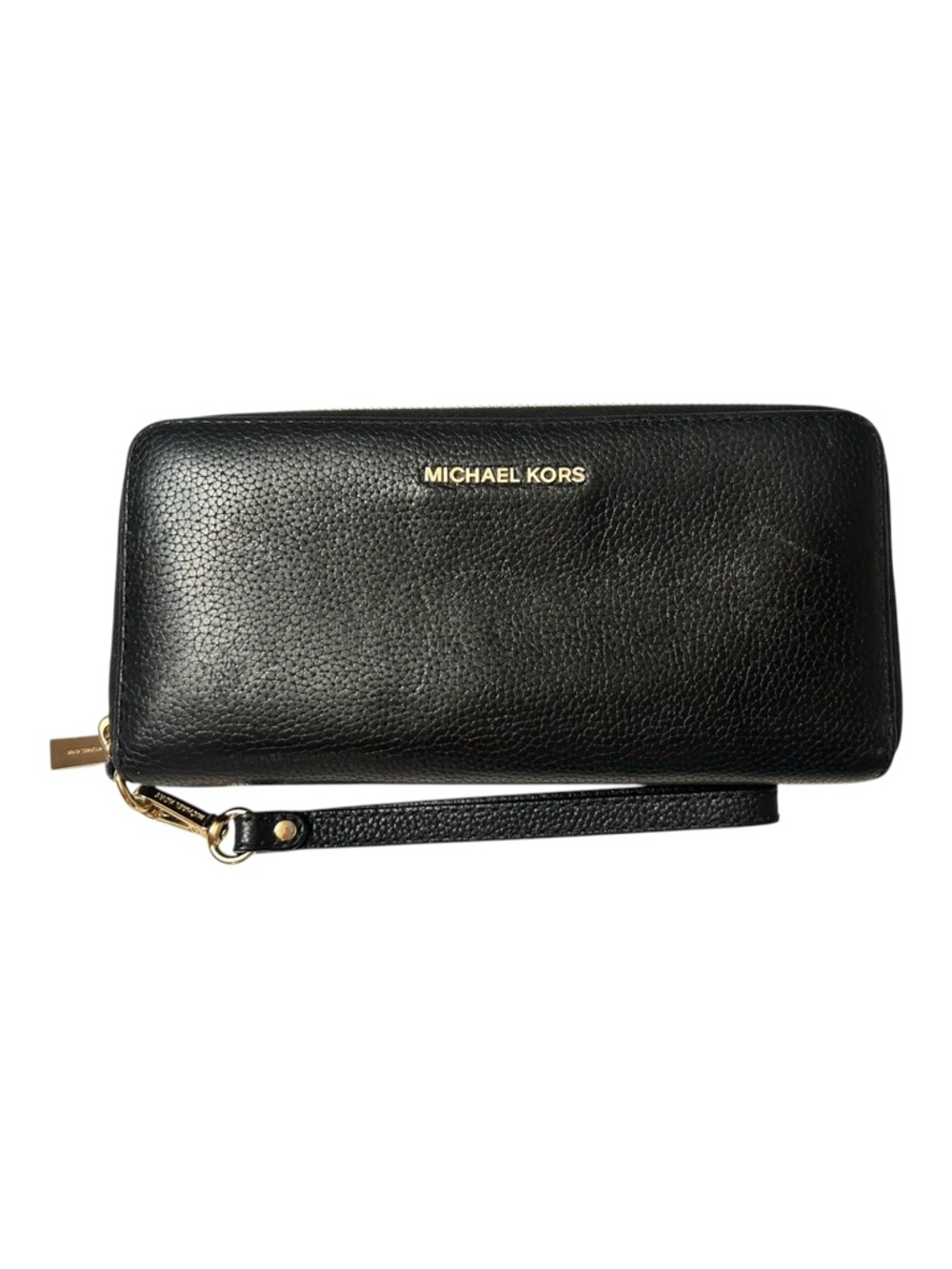 Michael Kors Jet Set Travel Black Leather Zip Around Continental Wallet
